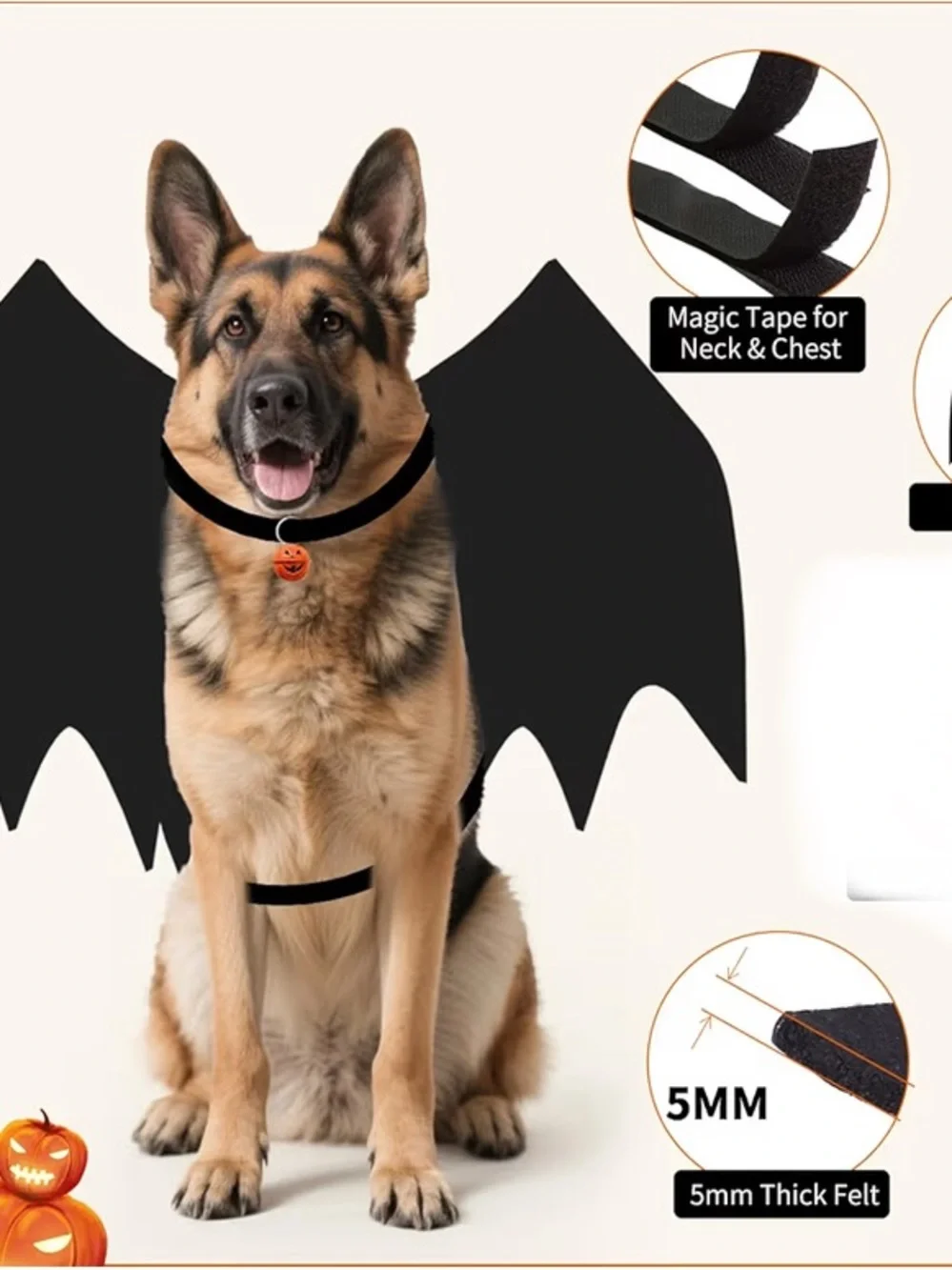 Black Bat Wings Dog Costume - Pet Halloween Costume